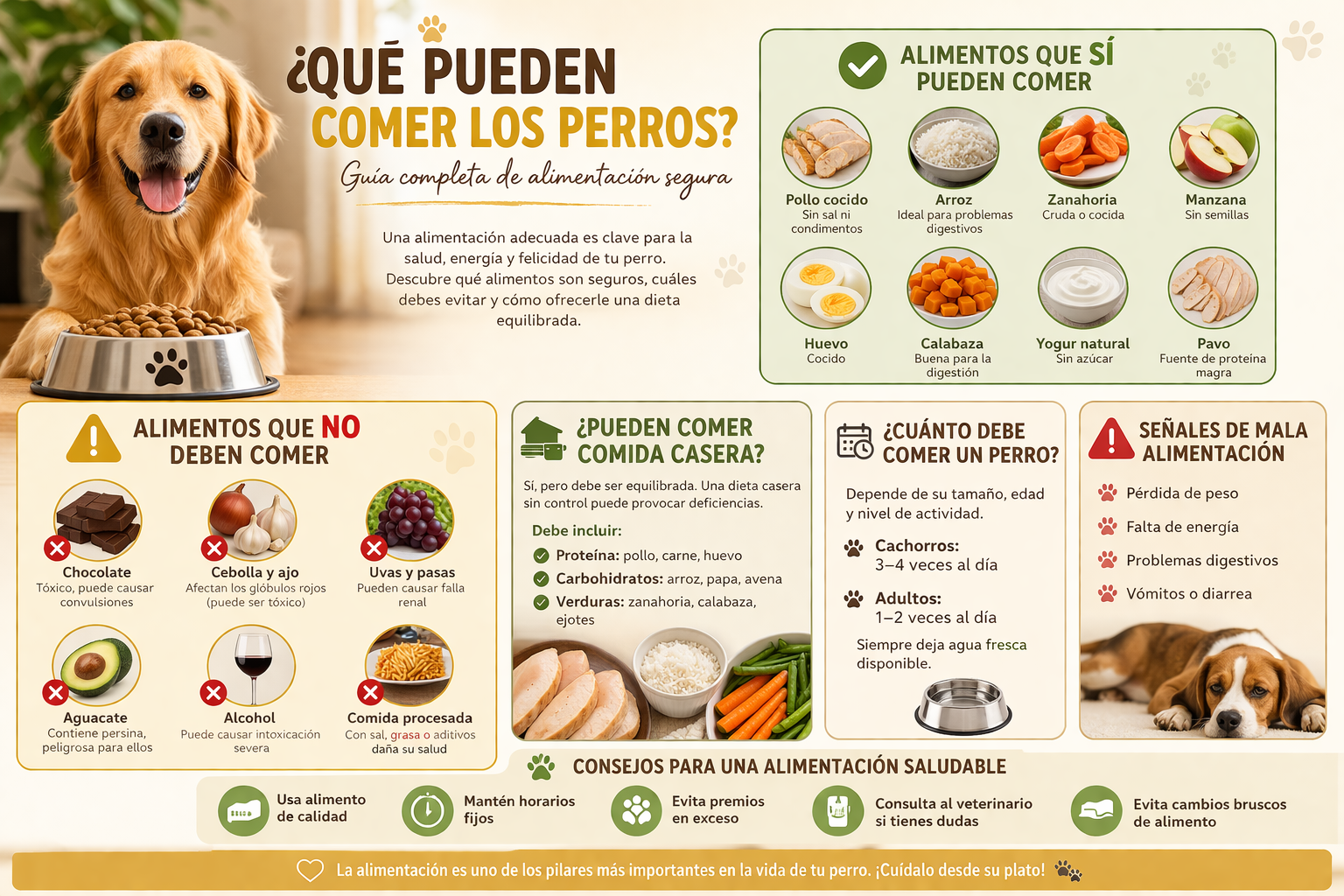 Guía: alimentos seguros para los perros